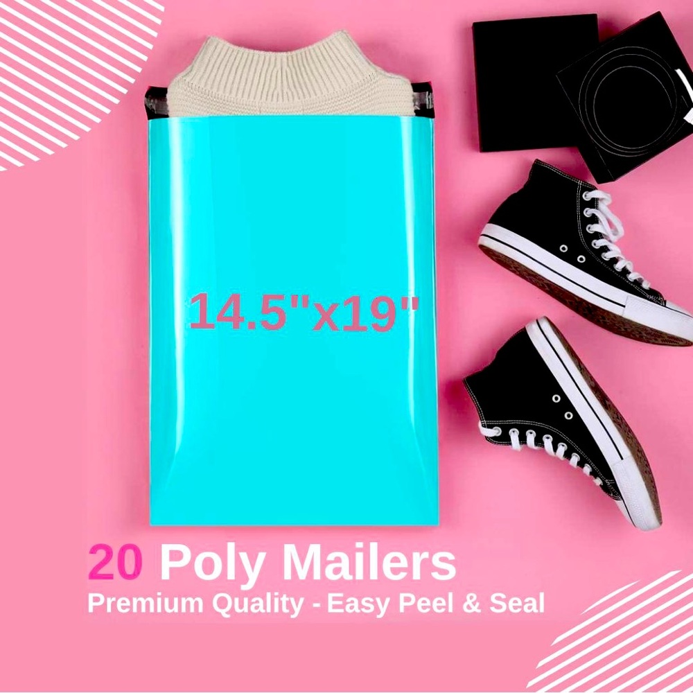 20-14.5”x19” Large Thick Poly Mailers Self Sealing,Waterproof, Tear Proof - Teal